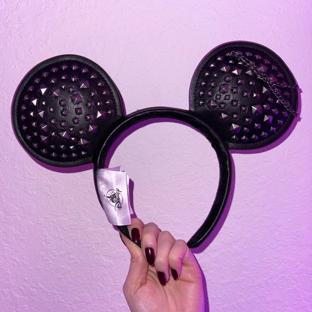 Disney-Inspired Black Studded Mouse Ear Headband